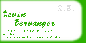 kevin bervanger business card